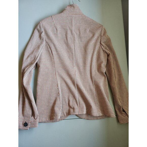 Rag & Bone Slade Geo Cotton Blend Knit Blazer Jacket Sz 10 Brown Multi #1G504 - Picture 5 of 9